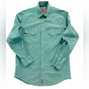 Rafter C Mint Green Polo Shirt Medium Cotton Stretch Western Golf